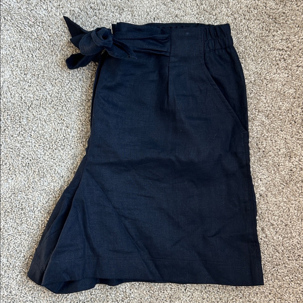 Boden linen blend shorts navy